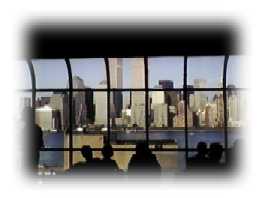 マンハッタンとツインタワー（貿易センタービルWTC）：この景色の迫力がつたわるでしょうか？