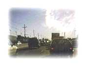 ハリケーンで道路が封鎖されて、ひどい交通渋滞でした